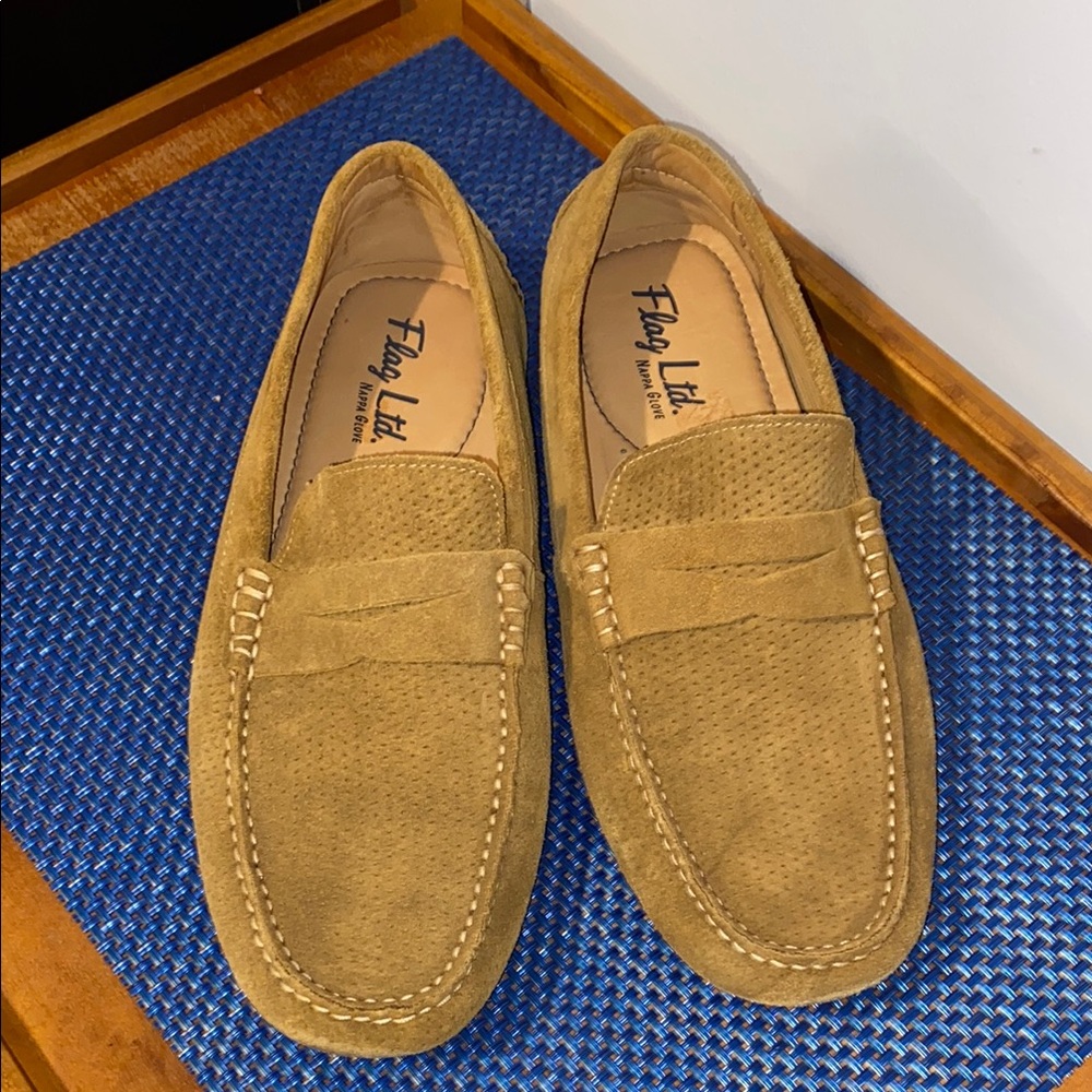 Flag Ltd. Driving Loafers, suede, gently used sz. 10